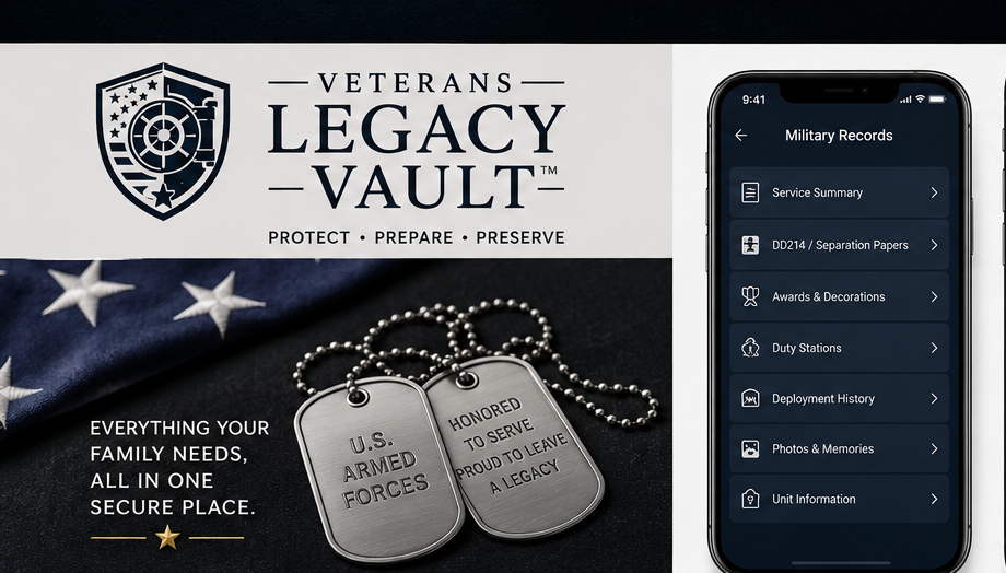 Veteran family legacy and military keepsakes